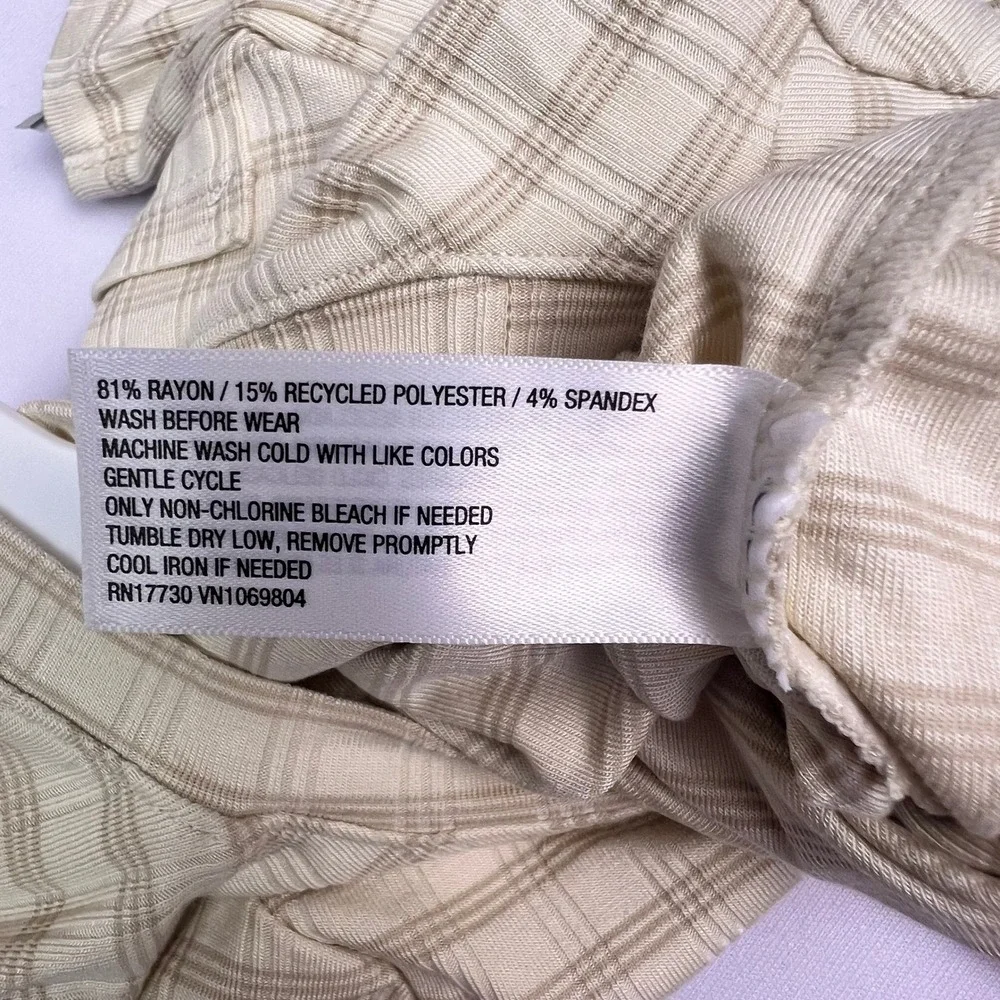 Cloud Island Baby Romper and Hat Set Beige Plaid Striped 12 Month